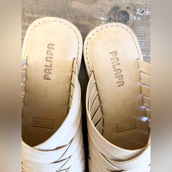 Palapa comala mule leather woven mule neutral minimalist st Agni flat summero - Picture 5 of 8